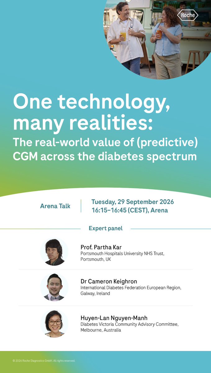 parthaskar's tweet photo. If you are at @EASDnews and fancy coming to a “different” way of doing a session? 

Come along

Sharing a stage with those with lived experience - what’s the point otherwise anyway

#T1Diabetes and #T2Diabetes

And some provocative discussions on whether everyone should have a CGM in tight health budgets 

Whether hypos are really THAT big an issue 

Whether AI is just about tech-bros jumping onto a fad in diabetes care 

And whether pineapple belongs on a pizza.

And oh it’s not a typical stage either 

Come along for some fun- if you can. 

#EASD2026 #Milan