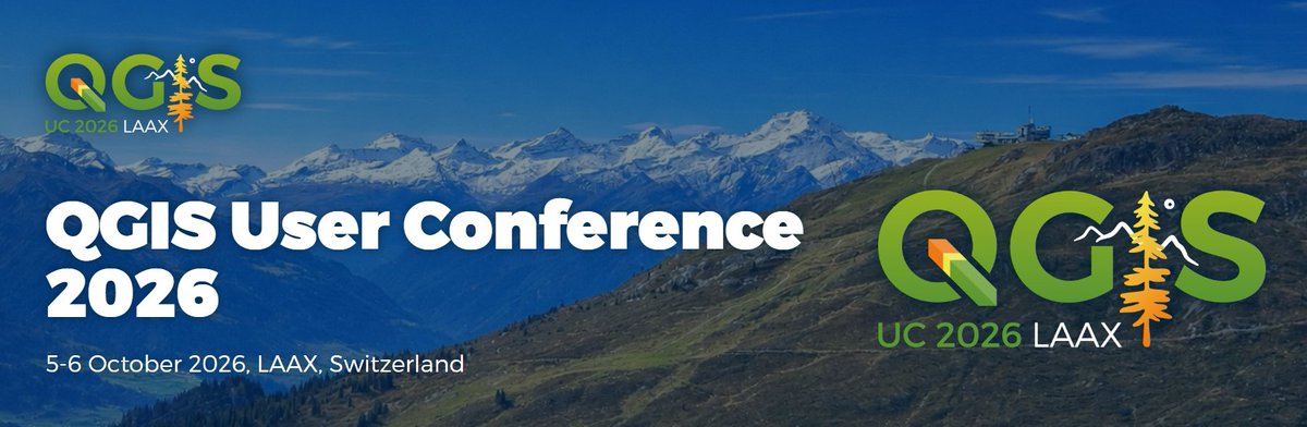 IDEESpain's tweet photo. 🗺️ ¡La #QGIS User Conference 2026 está a la vuelta de la esquina!

📅 5-6 de octubre
📍 Laax, Suiza 🇨🇭

Una oportunidad para conocer novedades de QGIS, compartir experiencias y conectar con la comunidad geoespacial internacional.

👉 https://t.co/v50XY0Igeu https://t.co/BI9cLgMKsP