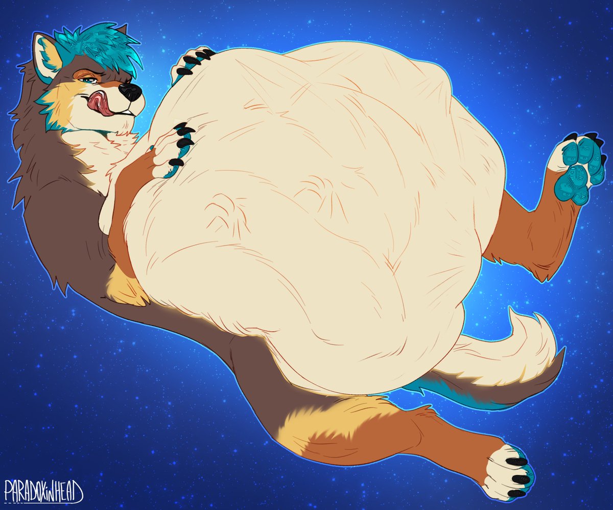 Vore_Wolfo's tweet photo. Still hungry... 
Amazing art made by @paradoxinhead 
#furryvore #vore #vorebelly #voreart https://t.co/A8Lstly4Wc