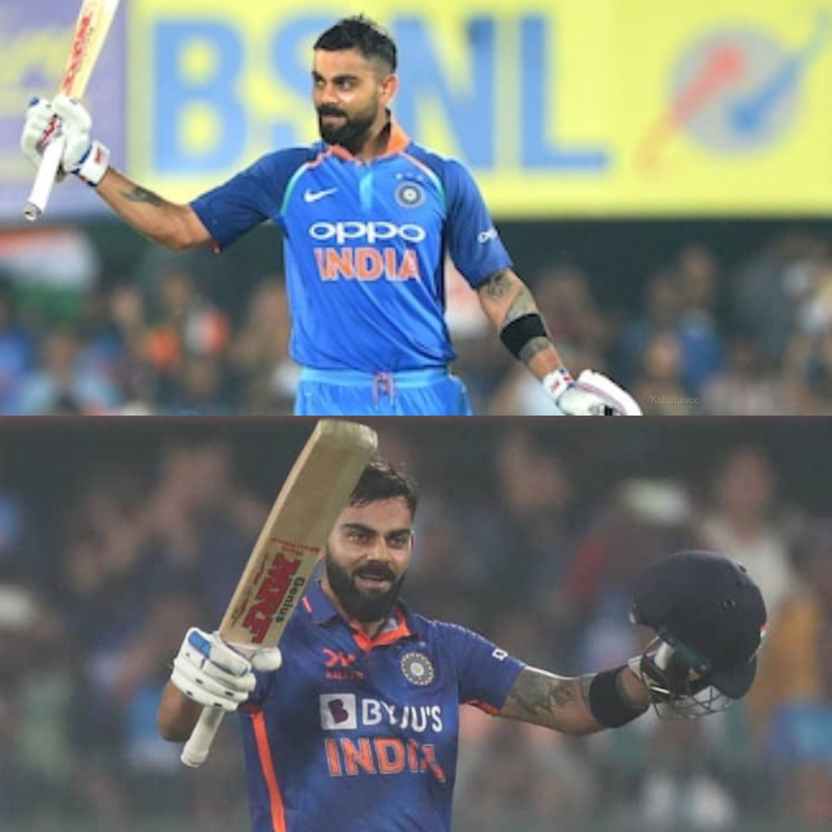 KohliHavoc's tweet photo. Last two times Virat Kohli played in Guwahati, he scored

140 (107) vs West Indies in 2018
113 (87) vs Sri Lanka in 2023 https://t.co/JzN5RfD5Nl