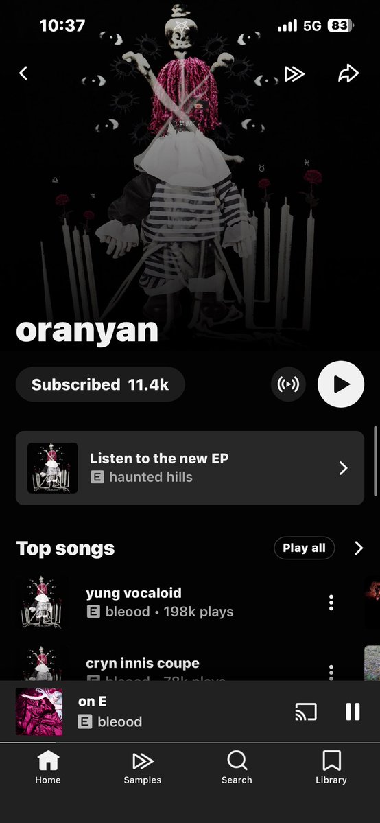 radoyeager's tweet photo. Bleoods Youtube Music page now says “Oranyan” instead of bleood🤔 https://t.co/C3G8pZuxox