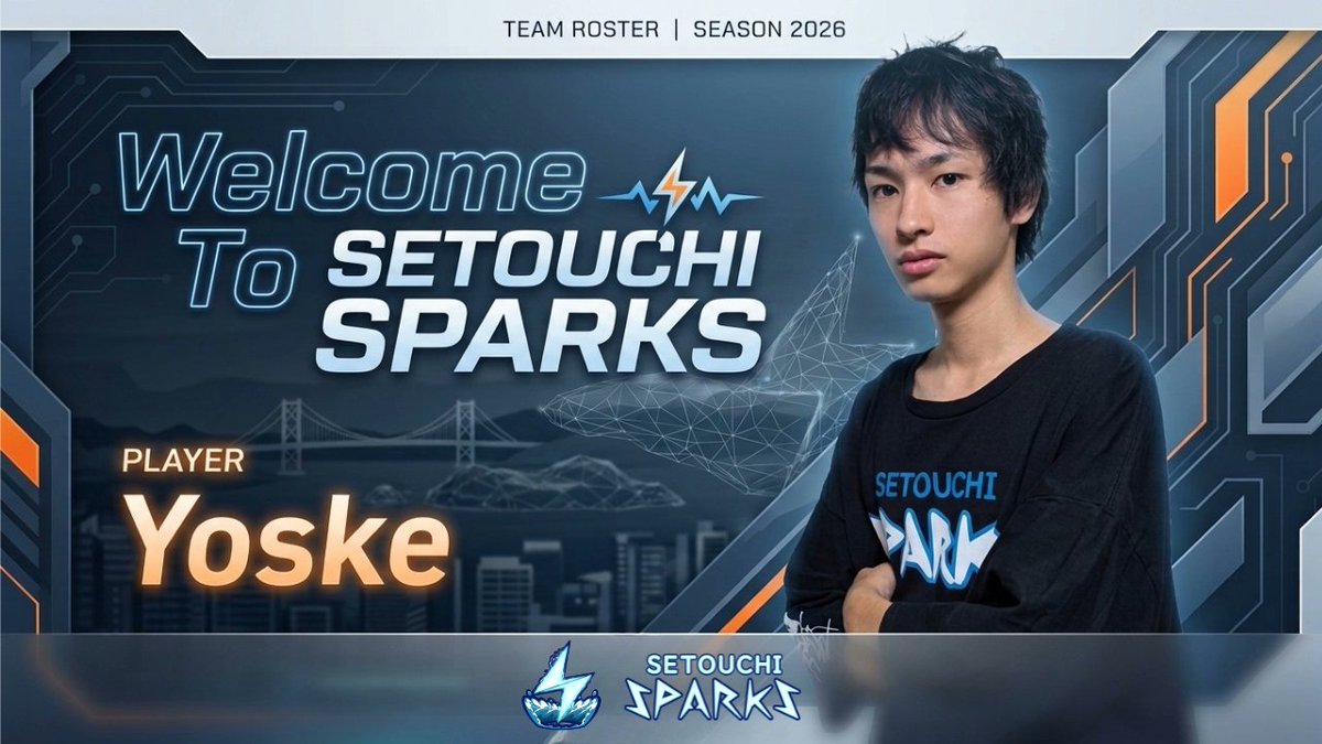 SETOUCHI_SPARKS's tweet photo. 📣 入団のお知らせ ⚡
【Fighting Games部門】
🔹 Yoske(@Yoske_0_0) 

勝負へのこだわりと高いゲームスキルを武器に、esportsシーンで活動するYoske選手が3Sに加入いたしました🎉

若き格ゲーマーにご期待ください！
引き続き、あたたかい応援をよろしくお願いいたします🌊

#3SWIN  ##STREETFIGHTER #SF6