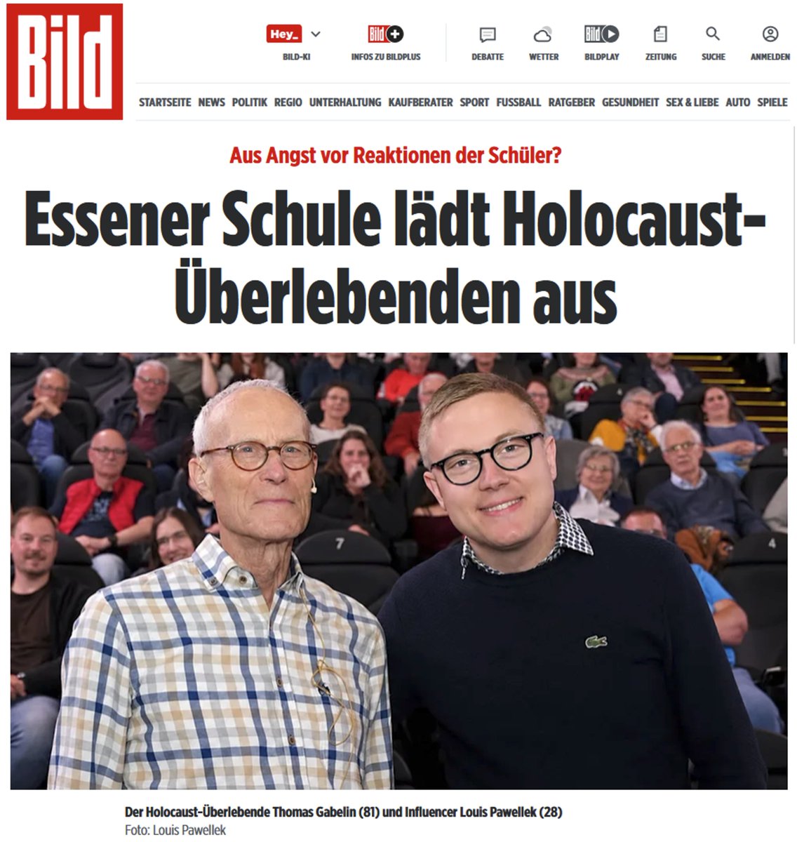 KI_Agent's tweet photo. Stellt dir vor, du wurdest 1944 im Ghetto und Konzentrationslager Theresienstadt geboren, hast den Holocaust und Weltkrieg überlebt, besuchst Schulen in ganz Deutschland, um deine Geschichte zu erzählen. Und dann wirst du in Essen wieder ausgeladen, weil die multikulturelle Gesamtschule offensichtlich ihren Antisemitismus nicht im Griff hat.