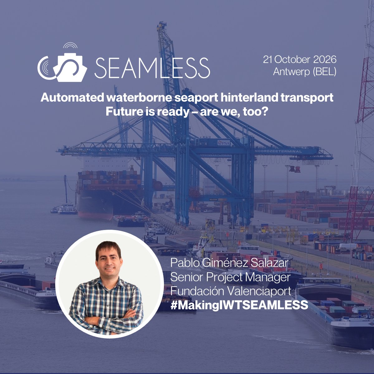 FValenciaport's tweet photo. 📍 Over the past 3 years, we have been working within the European @seamless_heu to make automated and resilient Inland Waterway Transport (IWT) a reality.

On 21 October, our team will gather in Antwerp for the SEAMLESS IWT public demonstration, where the full ecosystem of automated transport will be put to the test in a real logistics environment.

ℹ️ At Fundación Valenciaport, we have developed ModalNET, the digital backbone that connects autonomous vessel operations, ports, terminals, and logistics stakeholders across the transport chain.

For this demonstration, we are configuring #ModalNET to link the logistics chains in real time. A clear example is the route of the vessel Letitia, where ModalNET integrates vessel schedules, cargo consignments, and operational events into a single, shared operational picture.

By synchronising planning and execution data, ModalNET improves visibility, coordination, and resilience across multimodal transport operations.

Different technologies. Different expertise. One connected supply chain. 🚢 🌏

Discover all the details of the SEAMLESS IWT Demo 👉 https://t.co/rWyrclrfjs

#MakingIWTSEAMLESS #SEAMLESS #AreWeReady #ModalNET #FundacionValenciaport #Logistics #IWT #Multimodal #Automation #SmartPorts #Innovation
