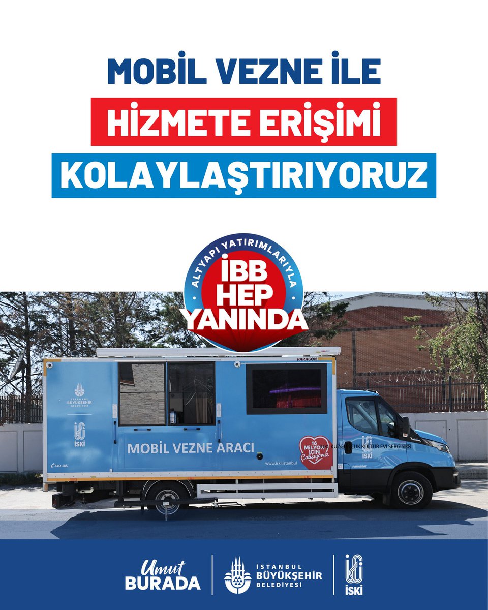 SafakBasa's tweet photo. 📍 İSKİ hizmetleri İstanbul’un dört bir yanında, size daha yakın!

🚐 Mobil Vezne aracımızla hizmete erişimi kolaylaştırıyor; abonelerimizin fatura tahsilat işlemlerini bulundukları noktaya daha yakın, hızlı ve pratik şekilde gerçekleştirebilmelerini sağlıyoruz. https://t.co/qHaAxgofS0