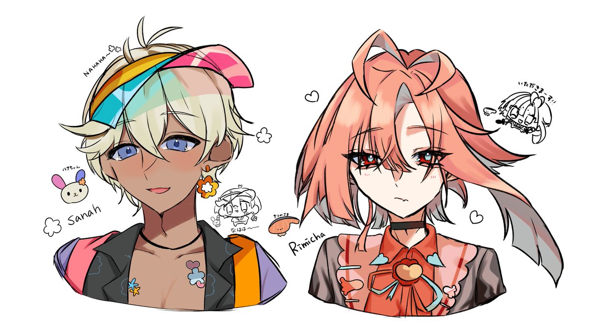 Melty_216_fr's tweet photo. 友達のリクで描いたサナーちゅんと
義務感で描いたりみちゃん https://t.co/oZH1kewUjN