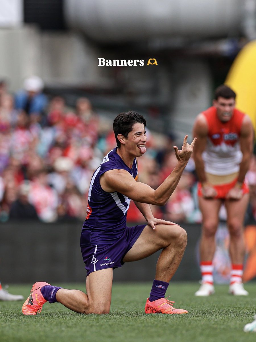 freodockers's tweet photo. Banners, you’ll leave a lasting impact on our Club.

from Starlight to Kimberley 9s and the many other areas of our Freo community, you’ve contributed so much and for that we thank you 💜 https://t.co/v9J7TvdDbb