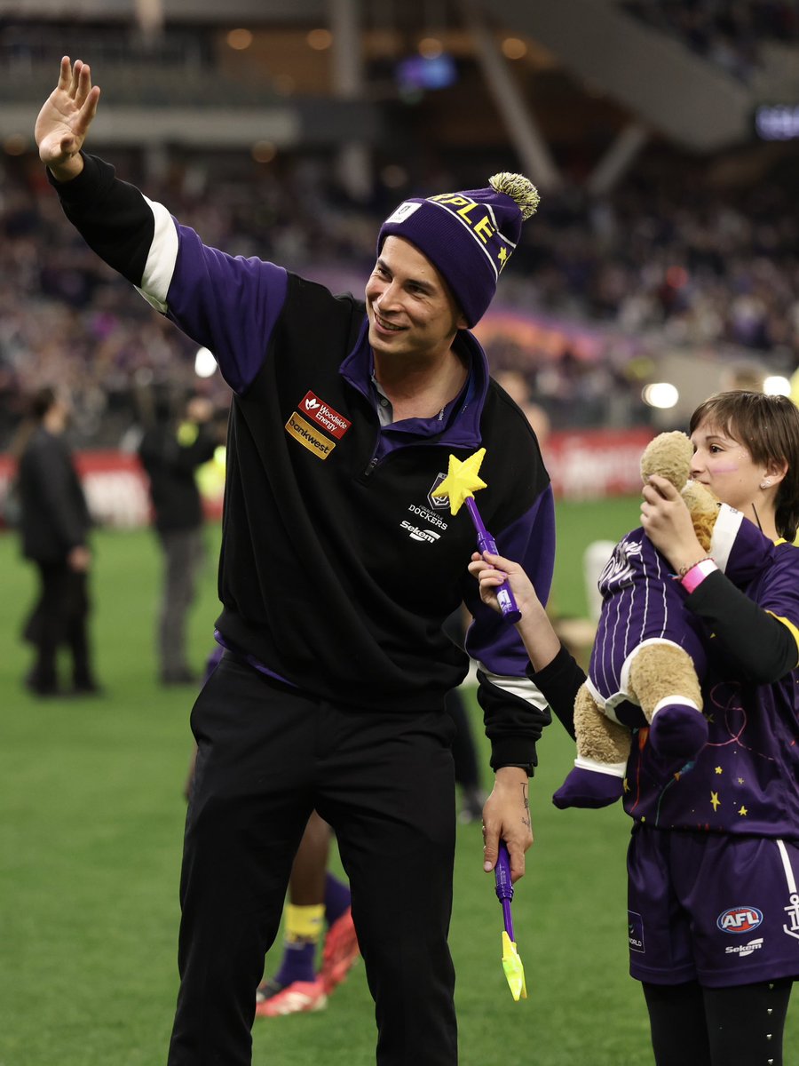 freodockers's tweet photo. Banners, you’ll leave a lasting impact on our Club.

from Starlight to Kimberley 9s and the many other areas of our Freo community, you’ve contributed so much and for that we thank you 💜 https://t.co/v9J7TvdDbb