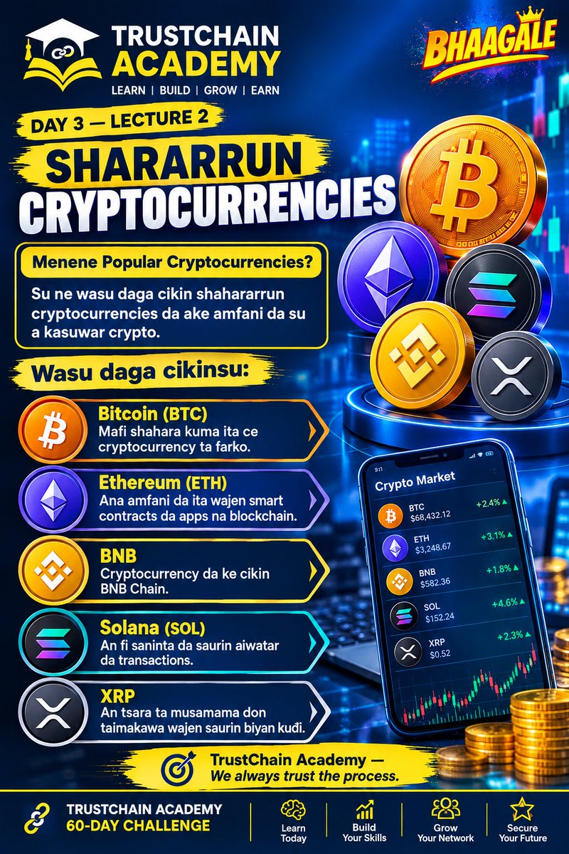BHAAGALE1's tweet photo. The crypto market is bigger than just Bitcoin. 🌐 From Ethereum and BNB to Solana and XRP, each project has a different role and use case. Learn the names, understand the technology, and stay informed. 🚀
#TrustChainAcademychallenge #60DaysWithTrustchainAcademy @TrustChain0 https://t.co/CYm81RUMa1
