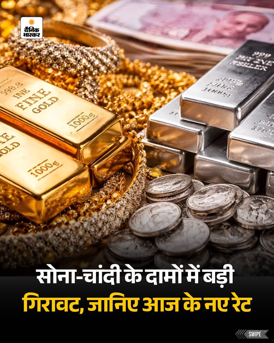 danikbhaskarup's tweet photo. सोना-चांदी के दामों में बड़ी गिरावट, जानिए आज के नए रेट...
पूरी खबर पढें - https://t.co/sTT89osOy5
#goldsilver #priceupdate #dainikbhaskarup #dainikbhaskar https://t.co/kWd9J2HRoN