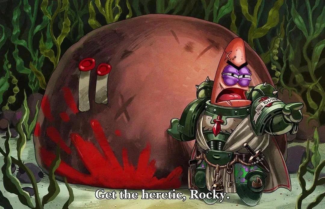 40kARTdotcom's tweet photo. Get the heretic, Rocky Warhammer meme

Artist: Relithel https://t.co/OqOdPIFUrG