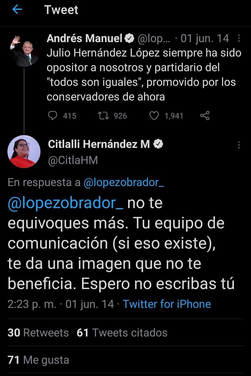 HctorDetectivMx's tweet photo. Solo el pueblo, puede salvar a MORENA 

Soy obradorista y esto que hizo Citlalli Hernández de quitar a Héctor Santana quien ganó y poner en su lugar a Jasmine Bugarín solo por paridad / cuota de género es tan Antidemócrata e irónicamente en la foto están 6 mujeres ¿Eso es igualdad? Para Citlalli, eso no solo es tan de Alito Moreno de dedazo.

Sino que la idea de paridad de género a esta altura es 100% de Citlalli Hernández y esto porque es la única que de años se autoproyecta en MORENA para imponer su visión sobre los demás como esa situación, cuando deben quedar los más aptos en MORENA, es Antidemócrata que se me quite la MISMA OPORTUNIDAD, sin importar que sean hombres o mujeres, pues eso es ser de izquierda, la misma igualdad de oportunidad y por encima de cuotas.
Insisto, esto fue movida de Citlali como en 2021, y 2024 de tener absurdamente tanto poder para nuevamente elegir a quien a ella le conviene para que mañana la apoyen

Analizo esto, y no tardará en autonombrarse coordinadora por la Alcaldía #Cuauhtemoc #CDMX pero lo hará La Presidenta de MORENA @A_MontielR para que no se vea tan obvio, y lo hará posiblemente hoy martes, aprovechando el descontento en todo lo que hizo en Nuevo León con Clara Luz, en Chihuahua quitando a la otra puntera de Andrea Chávez, con lo de Beatriz Mojica en Guerrero y demás

Y repito, por si dicen que soy agencia extranjera, quiero que MORENA arrase, y con Citlalli se pierde incluso la oportunidad valiosa que se va esfumando en 6 años para los cuadros de izquierda en esos estados 

Citlalli tiene un grave daño de imagen pública no solo con la izquierda en general (Por más que hablemos de unidad)
Ella lo sabe, y ha desplazado a la gente PRO AMLO poniendo sus bases 

Pero cuando intente competir en la Cuauhtémoc, Citlalli no solo tiene un fuerte rechazo a nivel nacional por la gente de izquierda, sino que la gente apartidista tiene una percepción de ella mala con todas las polémicas que enfrenta, y la gente anti AMLO o votante del PRIAN arrepentida y que Arturo Ávila había trabajado en años para convencer, de plano no escucharan a Citlalli y hasta votarían nuevamente por el PRIAN solo por llevarle la contraria a ella, por estrategia en todos sentidos Citlalli va a perder y el #CartelinmobiliarioPAN seguirá robando y jodiendo 3 años más y quizá ya quedé más instaurado cuando era la oportunidad perfecta para luego juzgar a la Tiktokera Alessandra Rojo de la Vega.

Parece ser que es verdad que la ambición le hizo pensar que en 2030 sería Citlalli la jefa de gobierno de la Ciudad de México pese a estar verde y por lo que puedo analizar las movidas que hace Ricardo Monreal de poner a su gente en #EDOMEX, busque para 2029 ser el Gobernador del Estado de México quitando a @horacioduarteo quien por derecho ganaría EDOMEX y es quien como ex consejero del INE no permitió que a AMLO le robara el PRIAN ni una gubernatura, alcaldía, diputación, senaduría, etc. En 2018. Pese a enfrentarse solo contra todo el INE corrupto y demás