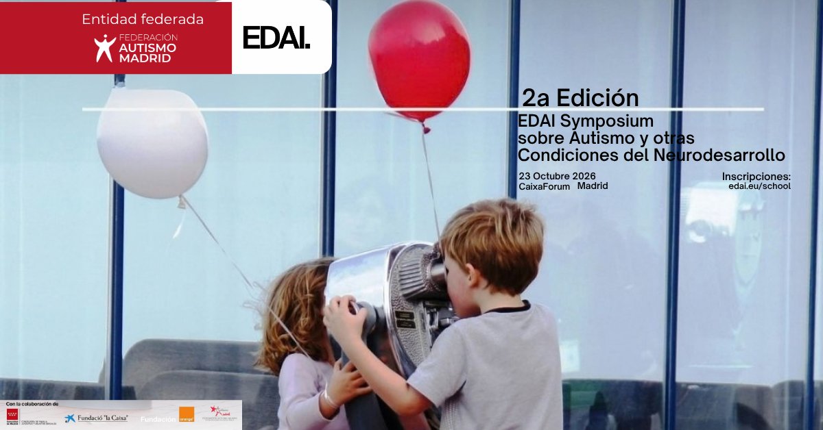 AutismoMadrid's tweet photo. EDAI organiza su segundo Simposium sobre Autismo y Condiciones del Neurodesarrollo.

🗓️ 23 de octubre
📍 CaixaForum Madrid

Más información, programa e inscripciones en el siguiente: https://t.co/Q1GJxkHi45 https://t.co/Ewcs7UM9vg