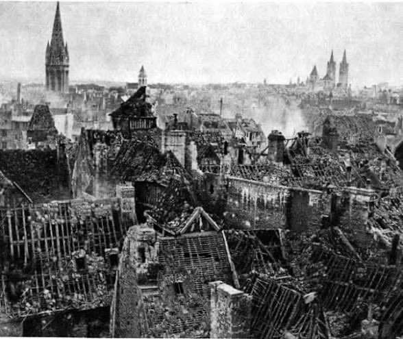 Mr_Andrew_Fox's tweet photo. Was Caen in 1944 a genocide? 

5% of the civilian population killed in two months (3% in 3 years Gaza).

75-80% of the city destroyed (50.44% destroyed in Gaza, per UNOSAT).

Rubble is not a metric of genocide. https://t.co/kZA7yfnM3i