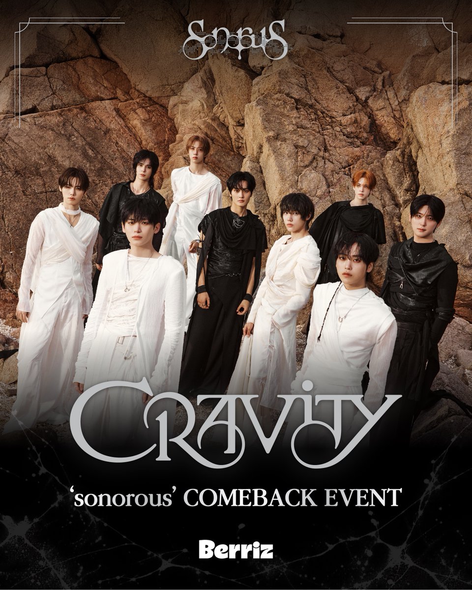 berriz_official's tweet photo. [#CRAVITY] ‘sonorous’ 컴백 기념 이벤트 안내🔊

CRAVITY 컴백 기다렸던 LUVITY 모여랏! 🏃‍♀️💨
지금 베리즈에서 ‘CRAVITY의 사인 폴라로이드’가 여러분을 기다리고 있어요! 🎁

자세한 내용은 크래비티 커뮤니티에서 컴백 이벤트를 확인해보세요🎶
🔗 https://t.co/yJa93vEfYI

💕이벤트 기간
9월 30일 (수) 12PM - 10월 6일 (화) 11:59 PM (KST) 

@CRAVITYstarship 
#CRAVITY #크래비티
#sonorous #LOUDER
#Berriz #베리즈