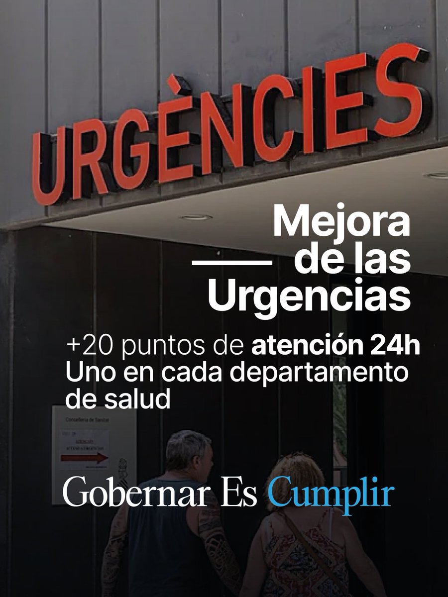 ppcv's tweet photo. Más atención de urgencias cerca de casa. Se pondrán en marcha 20 nuevos Puntos de Atención 24 horas en distintos departamentos de salud, cuatro de ellos durante 2026. #DPG2026 #GobernarEsCumplir https://t.co/v2VvwX4eXV