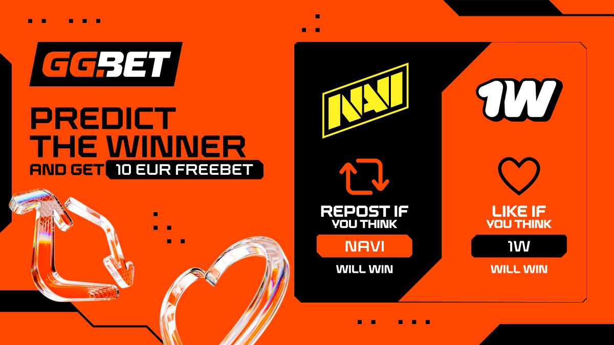 ggbet_en's tweet photo. Predict the winner and get a 10 EUR freebet! 🧡

Who will take the series? 🤔

🔁 Repost if you think NAVI will win
❤️ Like if you think 1w will win

5 lucky winners will get 10 EUR no-dep freebet! https://t.co/nCsNUVCa83