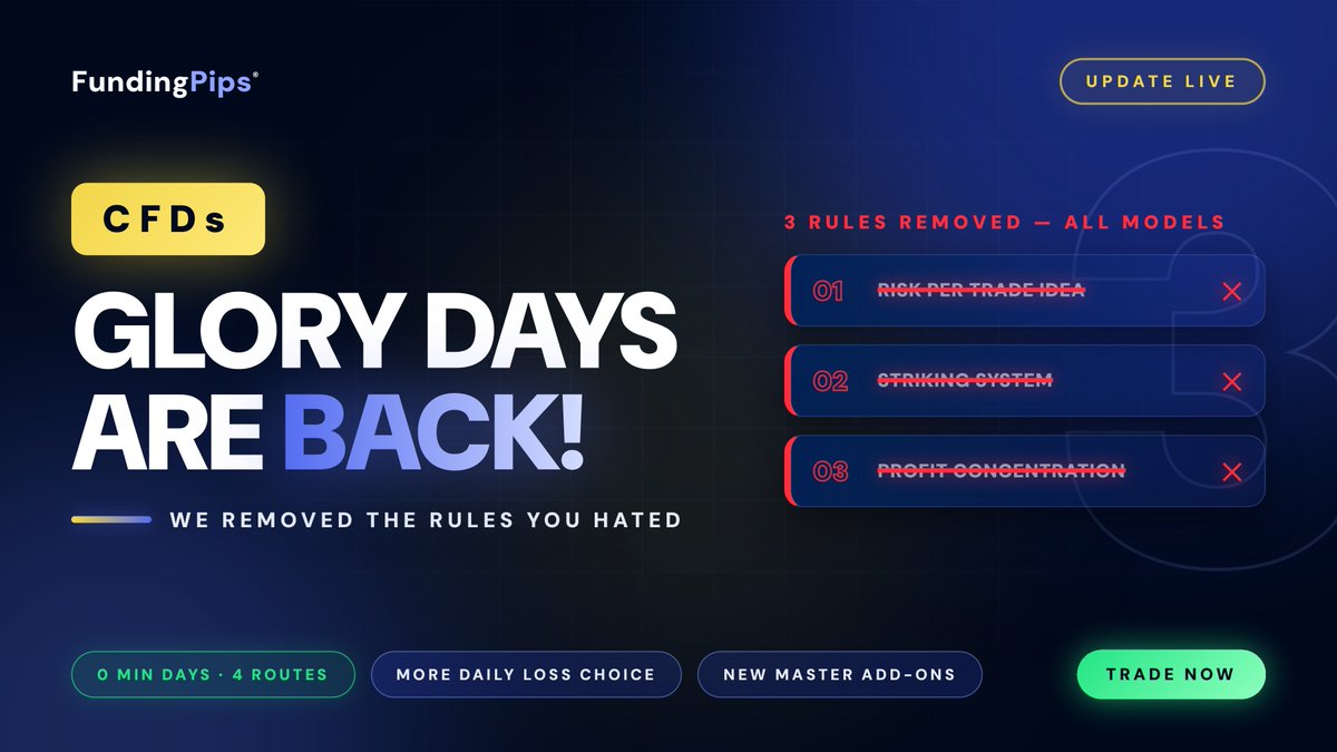 avikkfp's tweet photo. 🚨 GIVEAWAY TIME 🚨

The Glory Days Are Back… and one of you is getting ANY @FundingPips account size + type you want. 🔥

To enter:
🔁 Reshare this post
💬 Comment with #FundingPips #GloryDaysAreBack

I’ll pick 1 RANDOM winner. 🎯

Let’s make this go VIRAL. 🚀