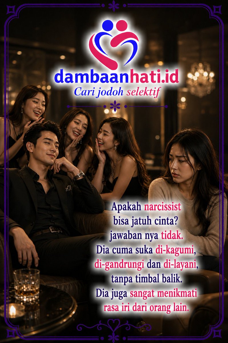 1dambaanhati's tweet photo. Apakah narsis bisa jatuh cinta

https://t.co/V041JChqKe cari jodoh selektif dengan privasi yang terjaga.

#cinta, #jodoh #carijodoh #dambaanhati #cintacarijodoh https://t.co/KstHPk96dH