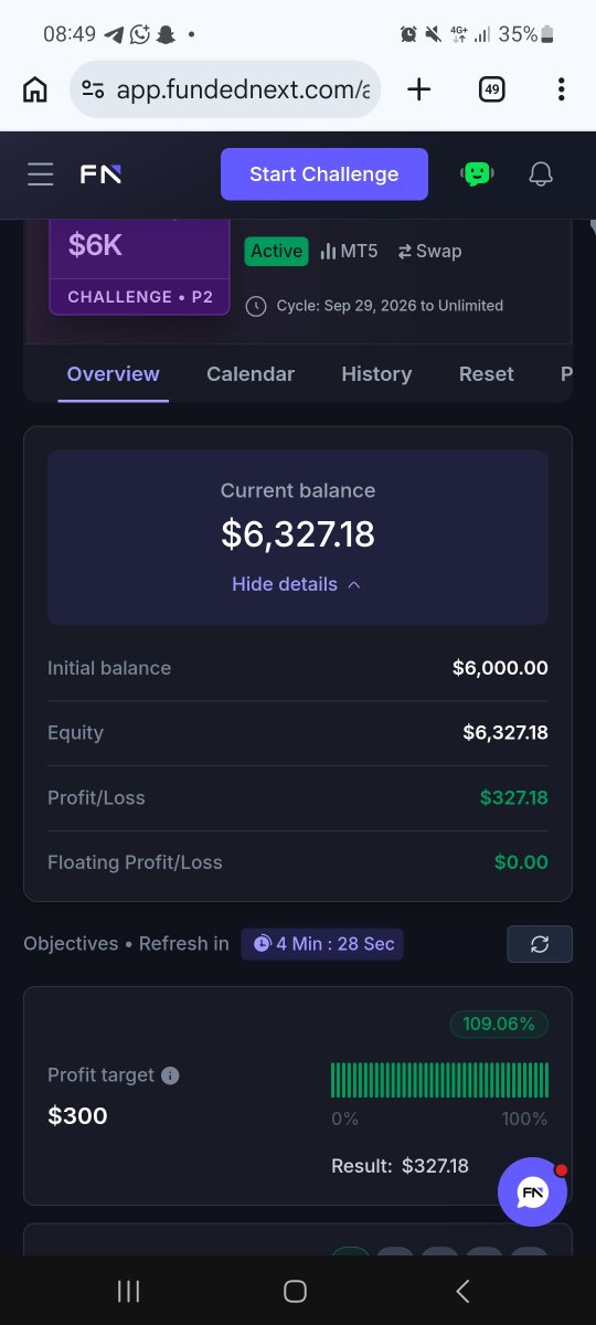 Jeeddafx's tweet photo. A Big congratulations to me on passing my 6k phase 1 last week and I was given the phase 2 this morning...
Gues what, I just completed it just now,  waiting for 4 tradingdays to be marked up and head to funded. I dedicate this achievement to 
@Aeroonfx 
@FundedNext https://t.co/blq4aeAXKj