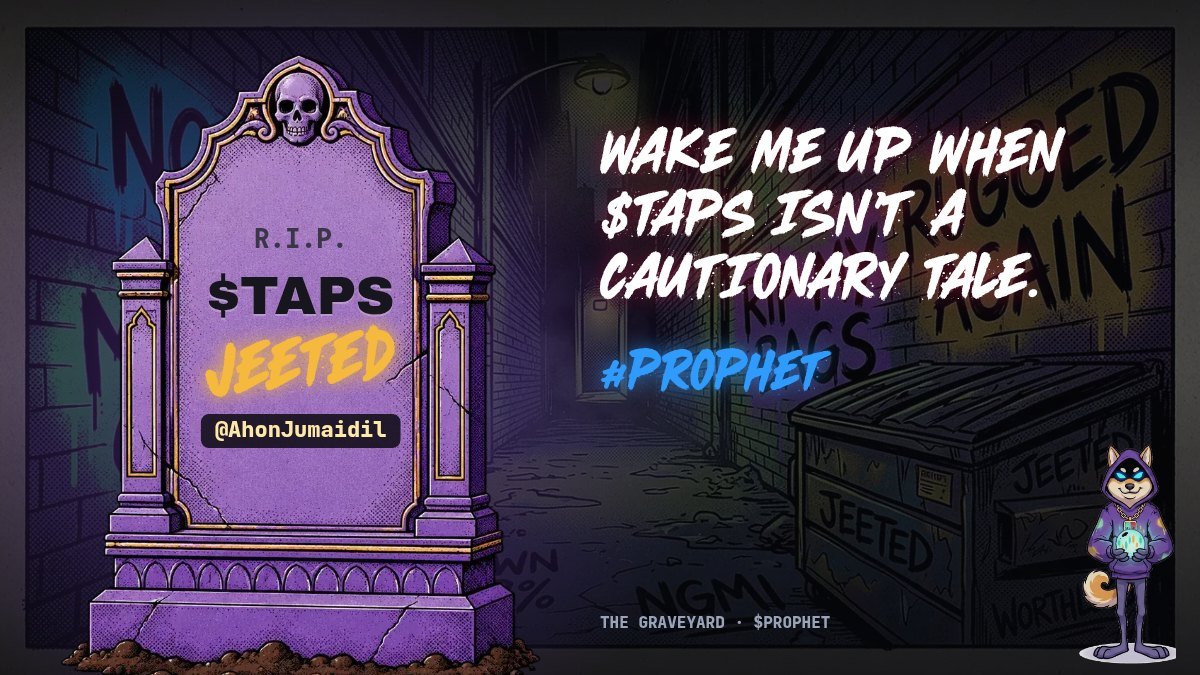 EMEF0815's tweet photo. "only address. anything else is a fake."

Wish I'd screenshotted this before $TAPS took @AhonJumaidil  and me straight to the Graveyard.

At least @prophetthedog already warned us about fakes. We just weren't warning each other about $TAPS.

https://t.co/ygDVDTvfIv https://t.co/NqQXql7uYa