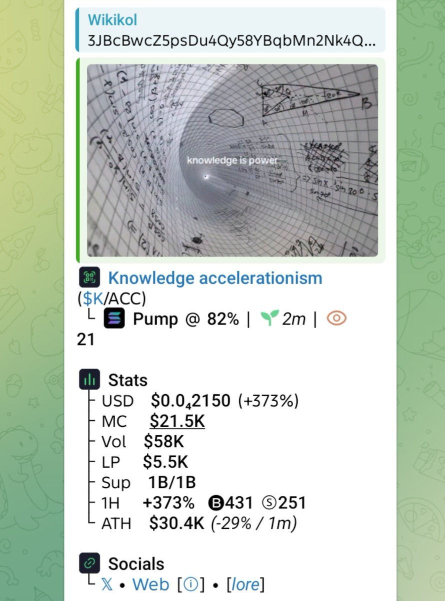 WikiKol1's tweet photo. Watch your entry on $K/ACC
CA
3JBcBwcZ5psDu4Qy58YBqbMn2Nk4QKzDiqii4gpAwqei
#SMNO #CRYPTOAI #CRYPTOCLARITYACT #MEMECOIN https://t.co/jsdCJZhkPY