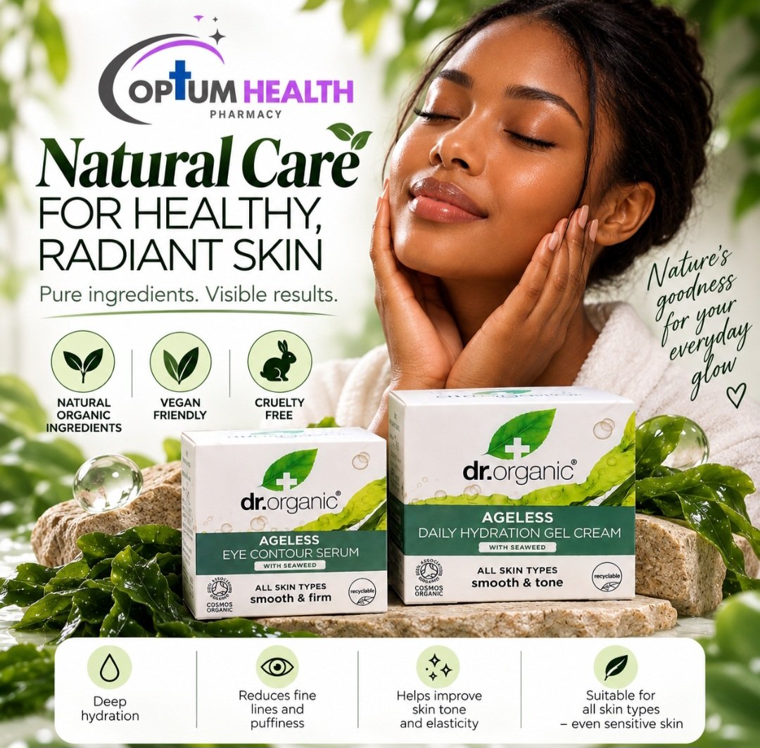 OptumHealth's tweet photo. Your skin deserves a little more from nature 🌿✨
Meet Dr. Organic Ageless, skincare powered by natural, organic ingredients and seaweed, made for that fresh, hydrated, healthy-looking glow. 
#DrOrganic #AgelessSkincare #NaturalSkincare #VeganSkincare https://t.co/l2FZ68eLAc