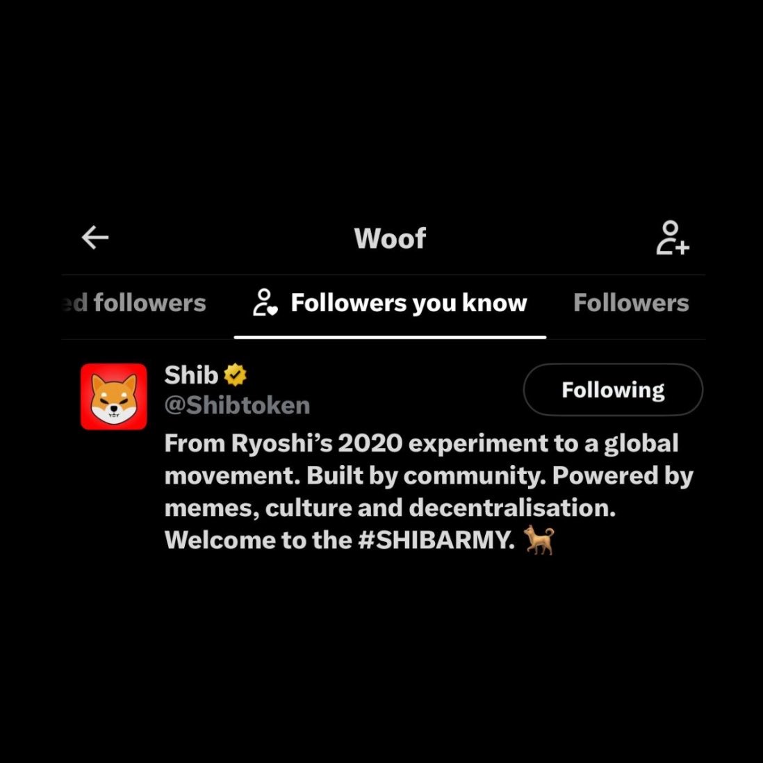 WhaleInsider's tweet photo. JUST IN: The official Shiba Inu X account has just followed the $WOOF account, the first-ever token to be paired directly with $SHIB. https://t.co/WcmYCuOlZE