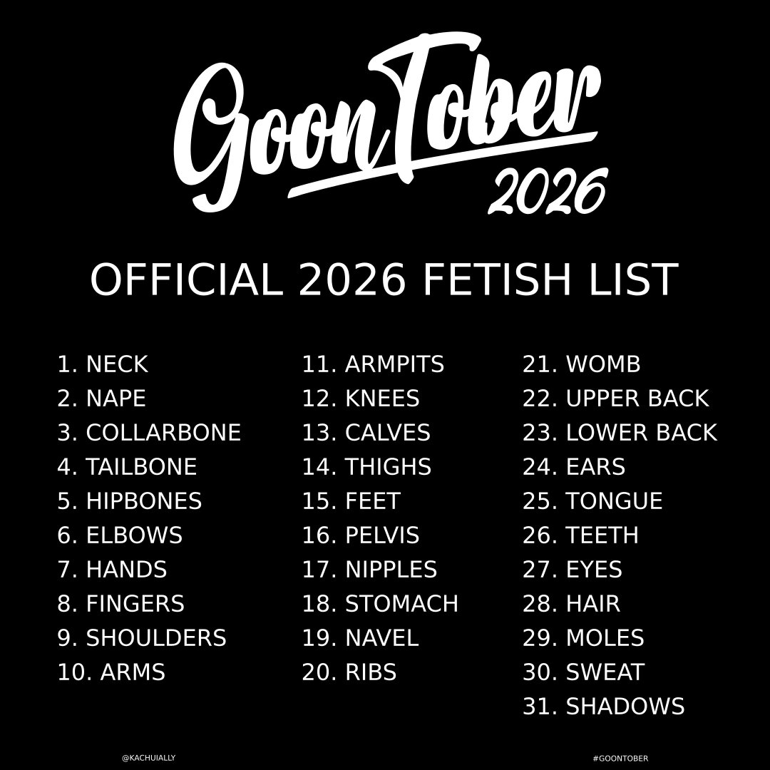 GoonTober fetish list art challenge