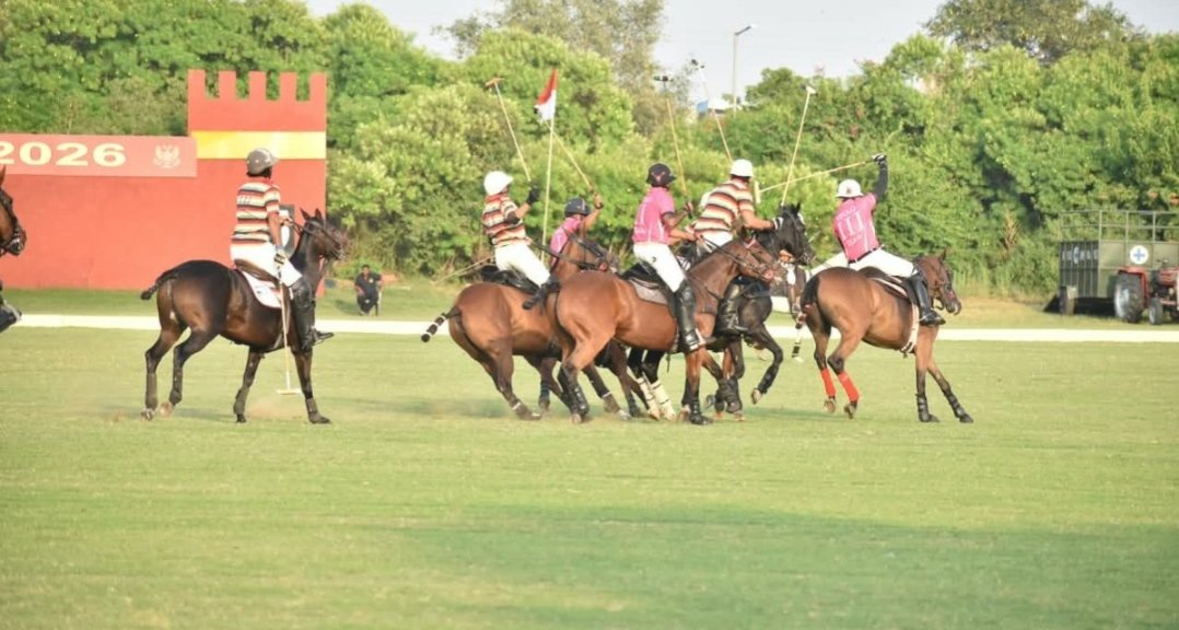 PRODefRjsthn's tweet photo. #ArmyCommandersPoloCup
Hooves thunder. Mallets strike.
The charge begins! 🏇⚔️🏆
Seven top-tier teams, one fiercely contested turf—
the prestigious #ArmyCdr’sPoloCup,
hosted by #61Cavalry under the aegis of #SaptaShaktiCommand at #Jaipur from 21–27 Sep 2026.
In a high-intensity final, #JaipurPoloTeam seized the initiative and dominated the contest, defeating Team V Polo 11–5 to clinch the championship trophy! 🏆
Lt Gen Mohit Malhotra, #ArmyCommander, #SaptaShaktiCommand, presented the coveted trophy to the champions.
Power in every gallop. Precision in every strike. Victory at the final bell
#IndianArmy
#Polo
#Equestrian
#JaipurEvents
#Sportsmanship
@adgpi
@SpokespersonMoD
@HQ_IDS_India
@CBCJaipur
@PIBJaipur