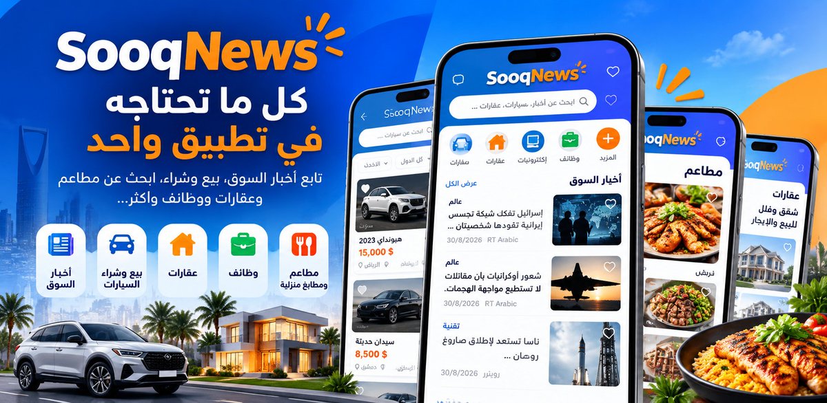 SooqNewsApp's tweet photo. تطبيق أخبار السوق | App SooqNews https://t.co/f2OHKx2DYg