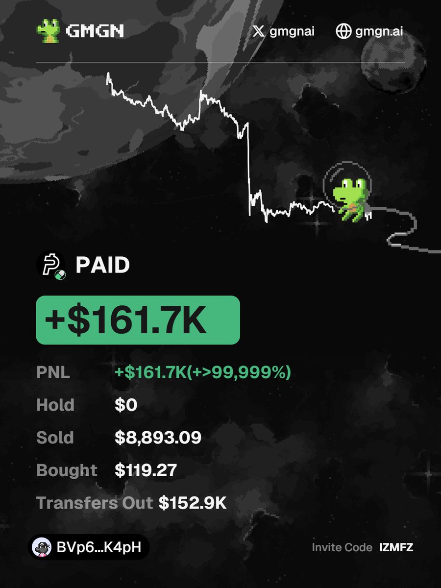 kawaidot's tweet photo. 这一切到现在都感觉有点不真实。

我刚刚把手里的 $PAID 全部卖掉了。

当初这枚币市值还不到 20 万美元的时候，我就是最早公开喊它的人之一。

我用一笔不算大的本金，做到了超过 16 万美元。

换个角度看，这差不多是有些医生读了十年书之后，一整年才能赚到的钱。

而我靠一个自己早期抓到的随机 meme 币，一周就做到了。

到现在我都还在消化这件事。

十月，我要冲击百万美元。
