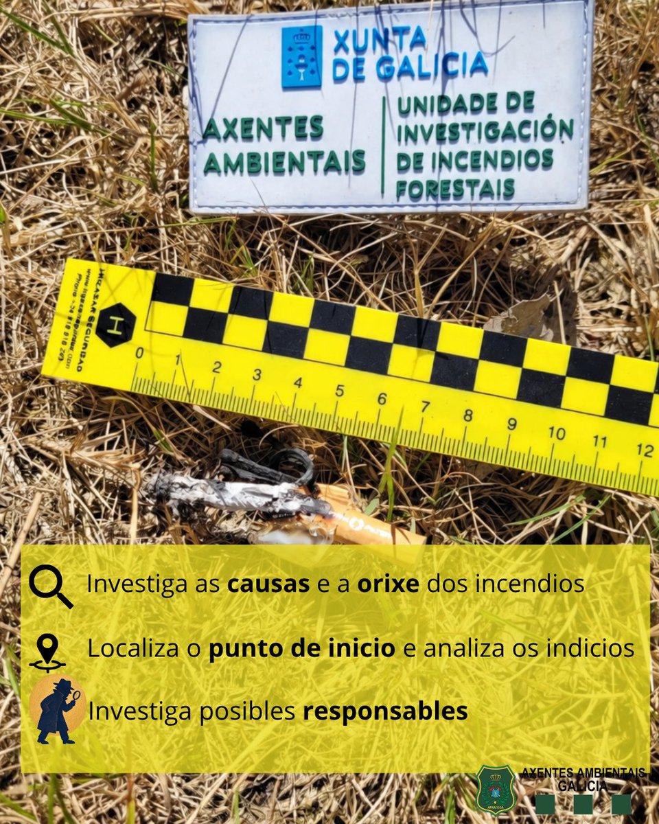 APRAFOGA's tweet photo. 🔥 O LUME APÁGASE. AS PEGADAS QUEDAN.

🔎 A UIFO dos Axentes Ambientais de Galicia investiga cada incendio para localizar o punto de inicio, analizar os vestixios e determinar as causas.

🧵 1/2

#UIFO #IncendiosForestais #Galicia https://t.co/6tP0CzMm3f