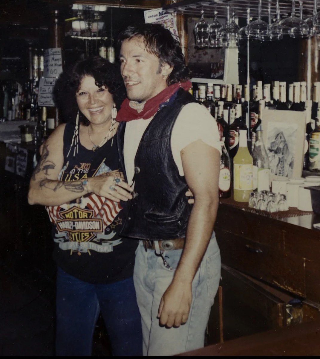 BobTharin's tweet photo. September 29, 1989 — Prescott, Arizona.

Bruce Springsteen is riding to the Grand Canyon when he stops for a beer at Matt’s Saloon.

He borrows a guitar, jumps onstage with the local Mile High Band and plays I’m on Fire, Don’t Be Cruel, Sweet Little Sixteen and Route 66.

Word gets around. Eight people become eighty. Bruce gets back on his Harley and disappears.

Then comes the part that stayed with Prescott.

Bartender Brenda “Bubbles” Phillips had just returned to work after months of cancer treatment.

A few days later, she learned that her hospital bill — more than $160,000 — had been paid in full.

Bruce Springsteen had taken care of it.

She never received a check. She simply got a call telling her the bill was gone.