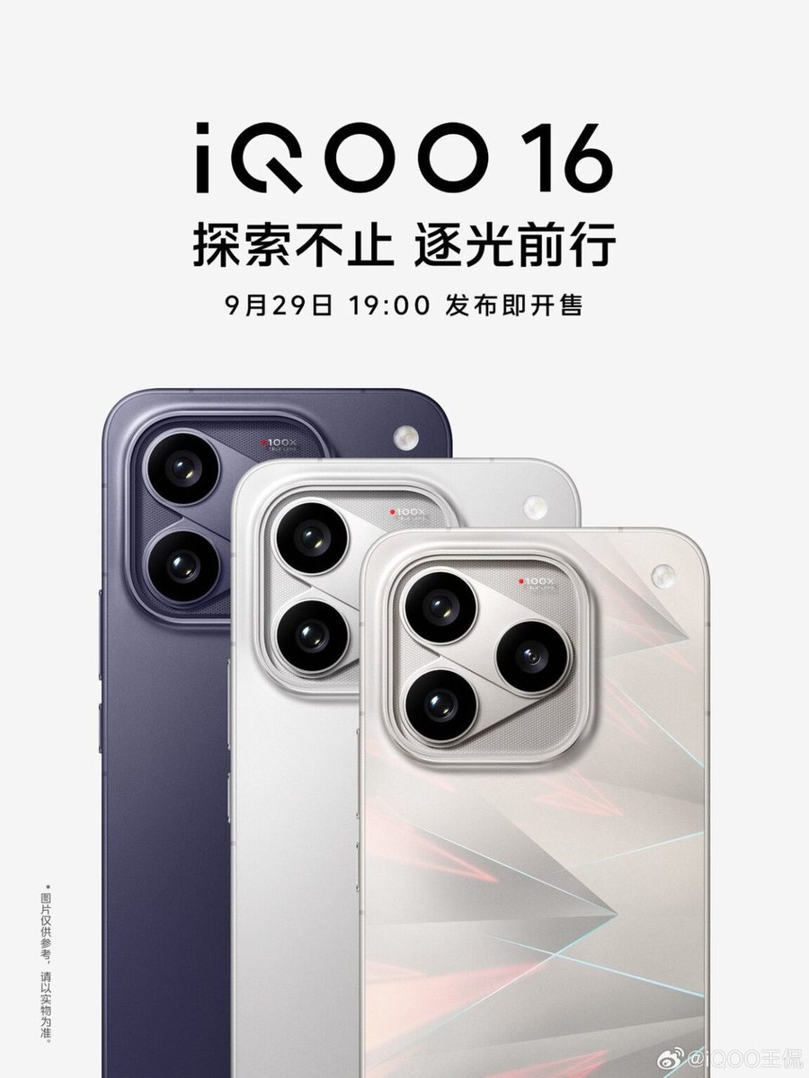 pentolgadget's tweet photo. An Epic Sci-Fi Introduction to iQOO 16.

Hari ini, 29 September, 19.00 waktu China (18.00 WIB), iQOO 16 resmi meluncur di China.

• 2K 165Hz Samsung M16
• Snapdragon 8 Elite Extreme Gen 6
• 8.400mAh + 100W
• Triple 50MP 📸
• Main 50MP 1/1.3”
• Sony Super Periscope 50MP
• CIPA 5.5-axis stabilization
• 500Hz touch sampling
• 2.800 nits global / 10.000 nits local
• IP68 + IP69
• 3D ultrasonic fingerprint

Desainnya juga beda Tomorrow’s Porthole, mechanical-arm camera, plus holographic finish.

Kita lihat iQOO 16 sebenarnya segila apa. 

#iQOO16 #iQOO #Snapdragon #GamingPhone #Gadget #PentolGadget