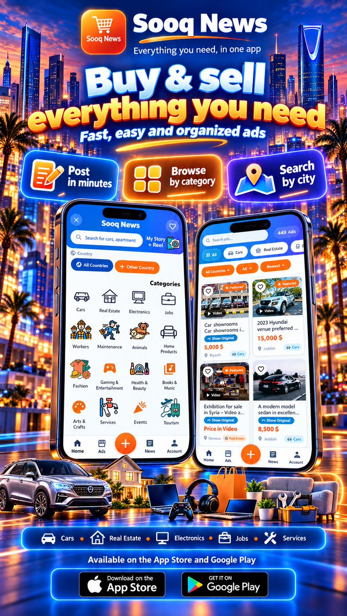 SooqNewsApp's tweet photo. تطبيق أخبار السوق | App SooqNews https://t.co/1axqi9htXR