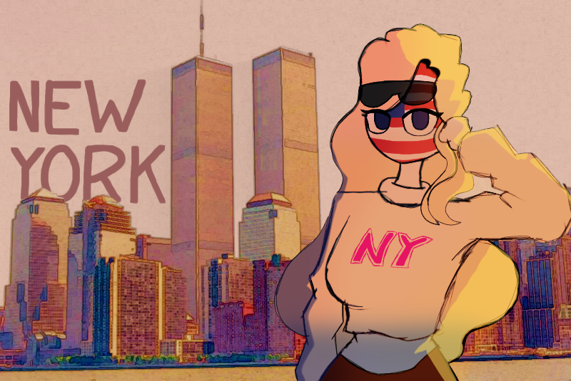 Tristworld_'s tweet photo. In New York(United states) 

I am sorry for showing the Twin towers as I did draw this in Early in the morning and never realized that I saved a photo from Google where Twin towers is shown 
#countryhumans #unitedstates #newyork #newyorkcity #art #artistsonx https://t.co/NR5u3KaWsq