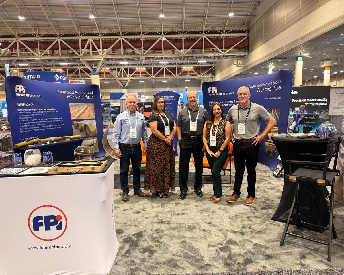 futurepipe's tweet photo. 🇺🇸 Strong interest at #WEFTEC2026! Showcasing FIBERSTRONG® composite pipes for microtunneling and jacking. Booth 8919.
#FPI #CompositePipes #WaterInfrastructure https://t.co/tazeVIOluW