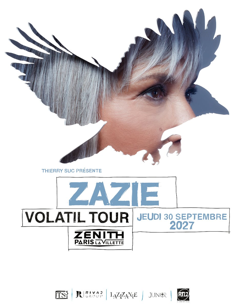 Zazieonline's tweet photo. 🎫 Rendez-vous dès maintenant sur https://t.co/2EzvZUSjUM pour la prévente ! 
Mise en vente tous réseaux demain (mercredi 30 septembre) à 10h

18/09/27 - LILLE - Zénith de Lille
23/09/27 - LYON - LDLC Arena
24/09/27 - MARSEILLE - Le Dôme
25/09/27 - DIJON - Zénith de Dijon
30/09/27 - PARIS - Zénith Paris - La Villette
01/10/27 - RENNES - Le Liberté
02/10/27 - NANTES - Zénith Nantes Métropole
08/10/27 - BRUXELLES - Forest National
09/10/27 - ROUEN - Zénith de Rouen
15/10/27 - MONTPELLIER - Zénith Sud
16/10/27 - TOULOUSE - Zénith Toulouse Métropole
17/10/27 - BORDEAUX - Arkéa Arena

- Team Zazie

@TS_PROD @RTL2officiel