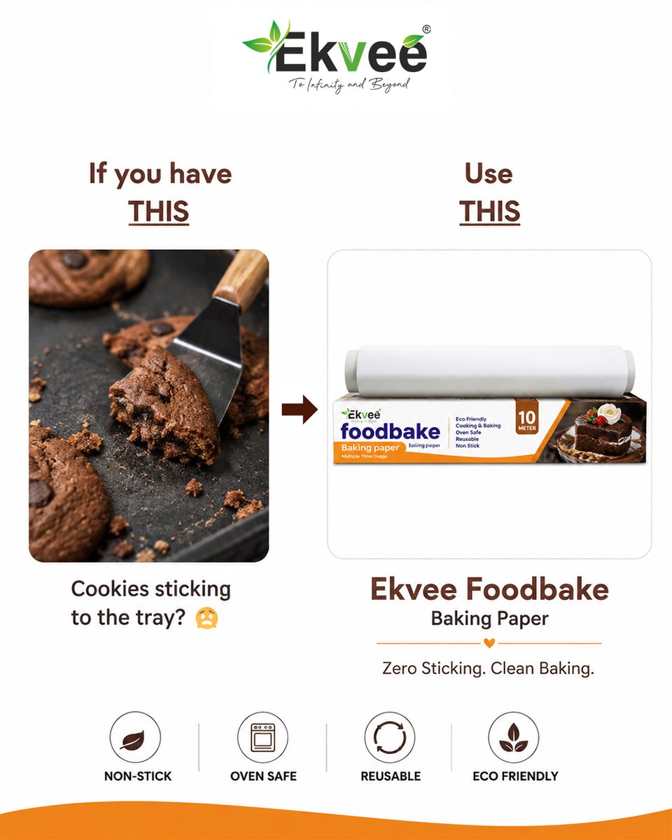 EkveeFoodwrap's tweet photo. One brand. Three kitchen essentials. 💚

✨ Foodwrap – Wrap it fresh.
✨ Foodbake – Bake it better.
✨ Aerofoil – Protect it smarter.

From everyday wrapping to baking &amp; food protection — Ekvee has you covered! 🥪🍪✨
.
.
.
.
#ekvee #instagood #trending #fyp #explorepage https://t.co/ttqRkTU0o8