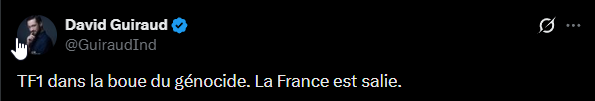 NostyOff's tweet photo. @GuiraudInd C'est qui les cochons ? 
Tu sais que TF1 est un média de gauche ? 
Tu soutiens donc les terroristes de la Palestine ?
Tu es contre la liberté de la femme ? 

Toi aussi tu es fini si on cherche plus loin tes propos. https://t.co/RbsVYTR2wn