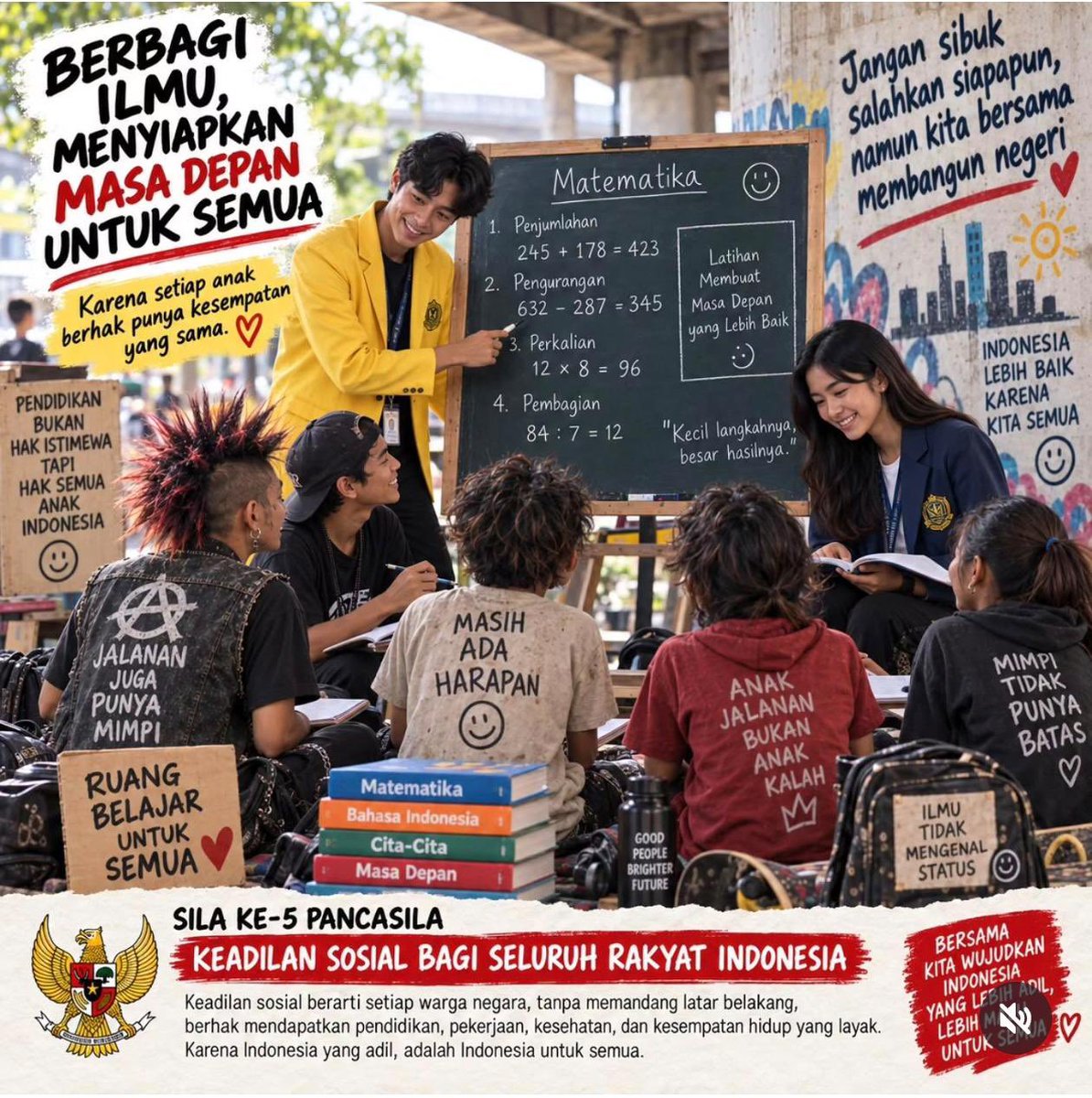 Amigoaur4's tweet photo. Nggak semua orang tumbuh dengan kesempatan yang sama.
Ada yang bisa belajar dengan nyaman di sekolah, ada juga yang harus berjuang lebih keras cuma buat dapat kesempatan belajar. Tapi satu hal yang sama: semua punya mimpi dan berhak punya masa depan. https://t.co/GuXQUqwr9A