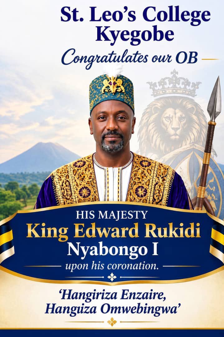 SLECK1921's tweet photo. The Management, Staff, Old Boys, Students, and the entire St. Leo’s College Kyegobe community congratulate their Old Boy, His Majesty King Edward Rukidi Nyabongo I, upon his coronation as King of the Greater Tooro Kingdom.
May Almighty God protect and guide you through your reign https://t.co/hgJV7fTfyb