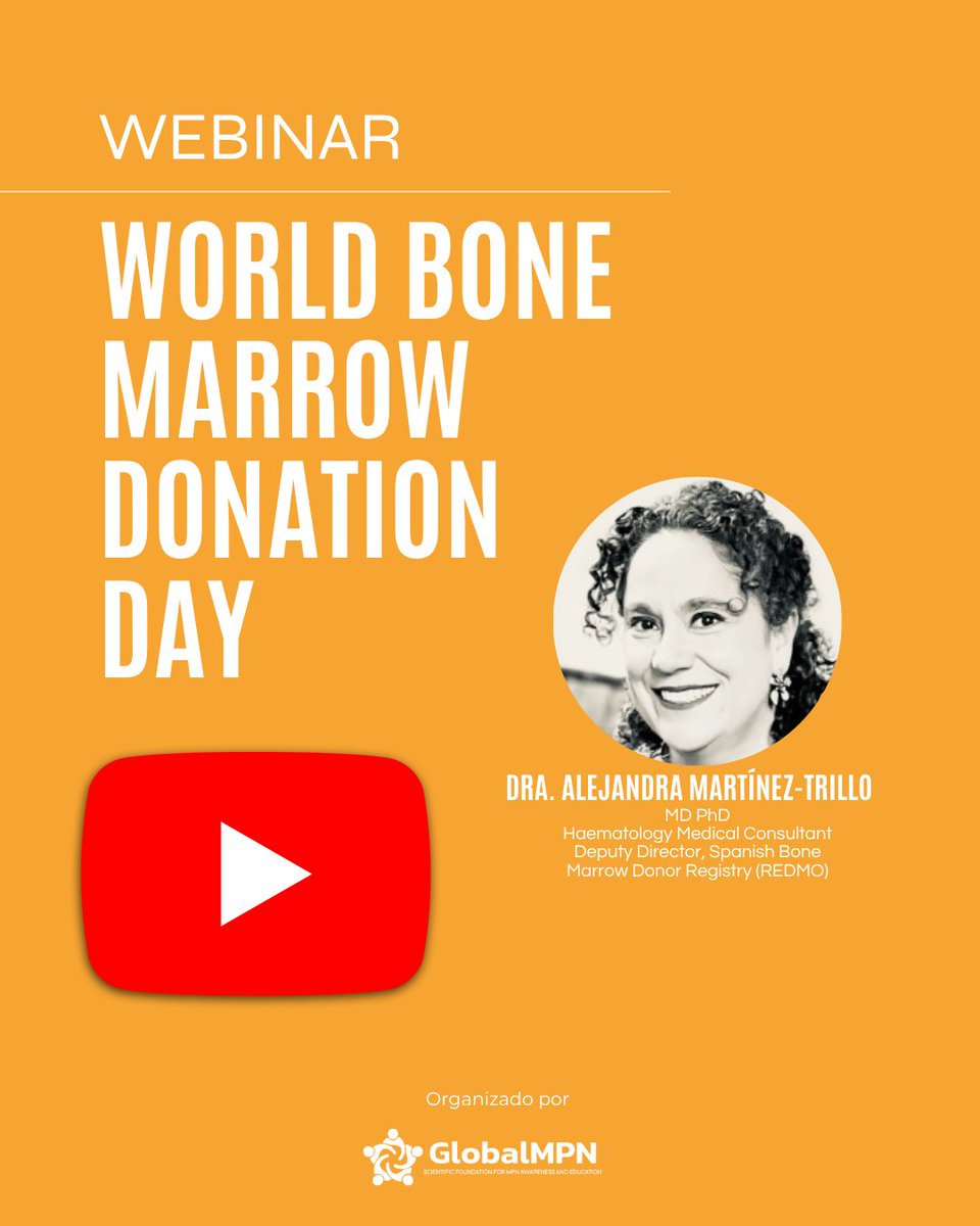 gmpnsf's tweet photo. 🧬 How is a compatible donor found?

Dr. Alejandra Martínez Trillo from REDMO explains HLA, CD34 cells, donation methods and the role of transplantation for selected people living with MPN.

▶️ Full webinar:
https://t.co/lIXY42lm4w

#BuildHopeMPN #MPN https://t.co/a5adCJL2to