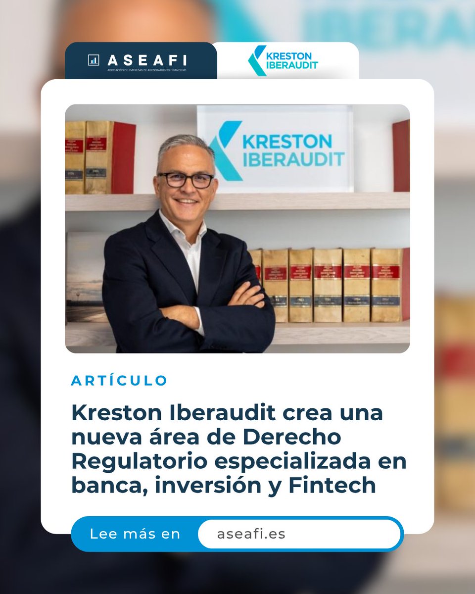 ASEAFI's tweet photo. @KrestonIB crea una nueva área de Derecho Regulatorio especializada en banca, inversión y Fintech, dirigida a entidades y profesionales del sector financiero.
Descubre más: https://t.co/PlymzGJuwE
#ASEAFI #KrestonIberaudit #DerechoRegulatorio #RegulaciónFinanciera https://t.co/XPtBpy3Atu