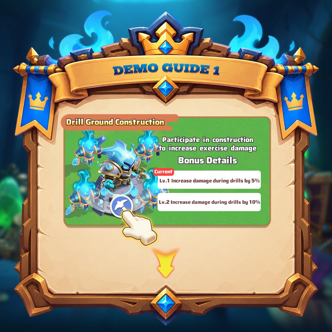 royalcrown47's tweet photo. 👑Royal Crown | Alliance War Tips ⚔️

🏗️Build — Upgrade the Drill Ground to boost damage!
⚔️Rally — Join rallies and deal more Military Drill Damage!
🎁Reward — Reach higher damage milestones for better rewards!

🔥Work together. Fight harder. Claim greater rewards!

#RoyalCrown https://t.co/pKGXMiJBwK