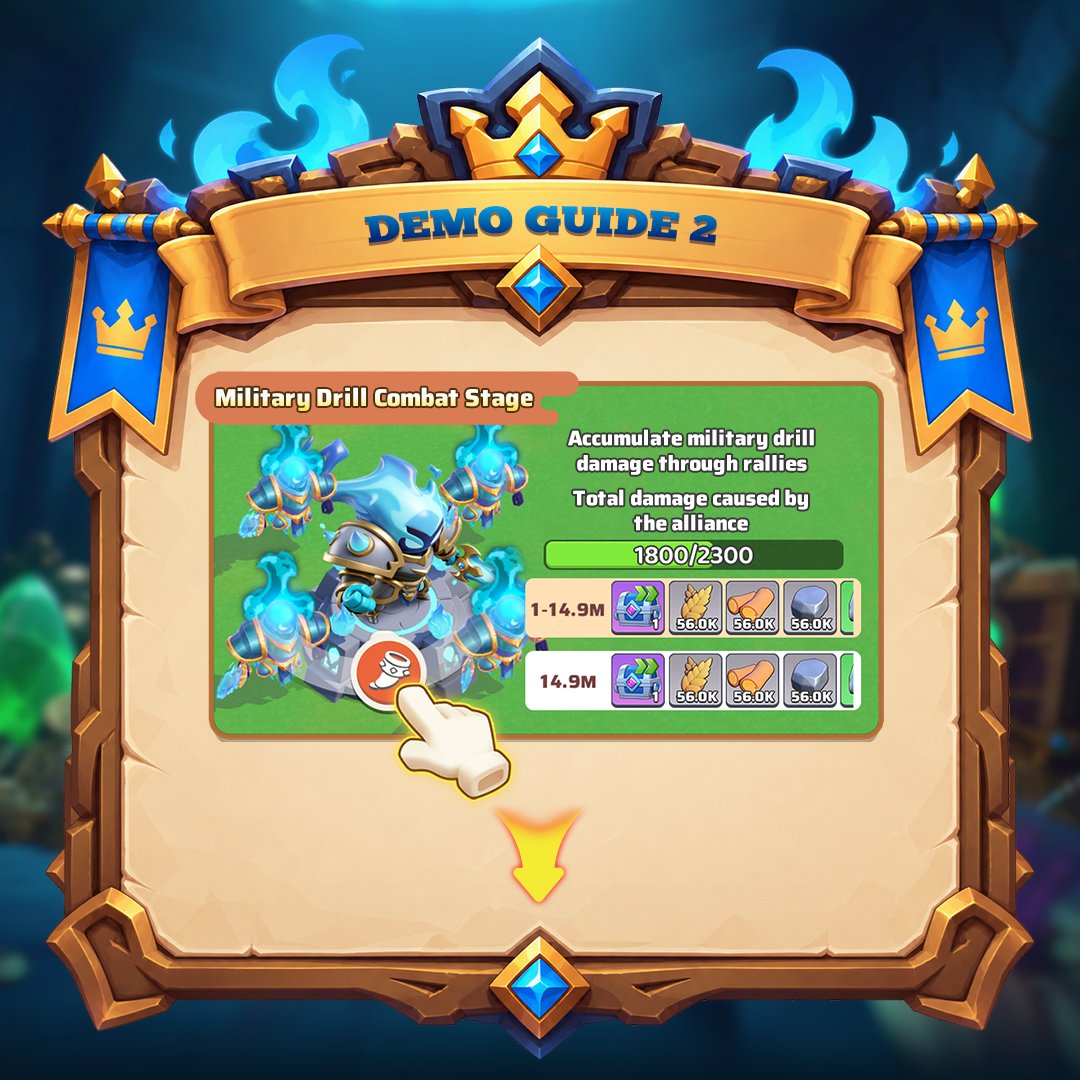 royalcrown47's tweet photo. 👑Royal Crown | Alliance War Tips ⚔️

🏗️Build — Upgrade the Drill Ground to boost damage!
⚔️Rally — Join rallies and deal more Military Drill Damage!
🎁Reward — Reach higher damage milestones for better rewards!

🔥Work together. Fight harder. Claim greater rewards!

#RoyalCrown https://t.co/pKGXMiJBwK