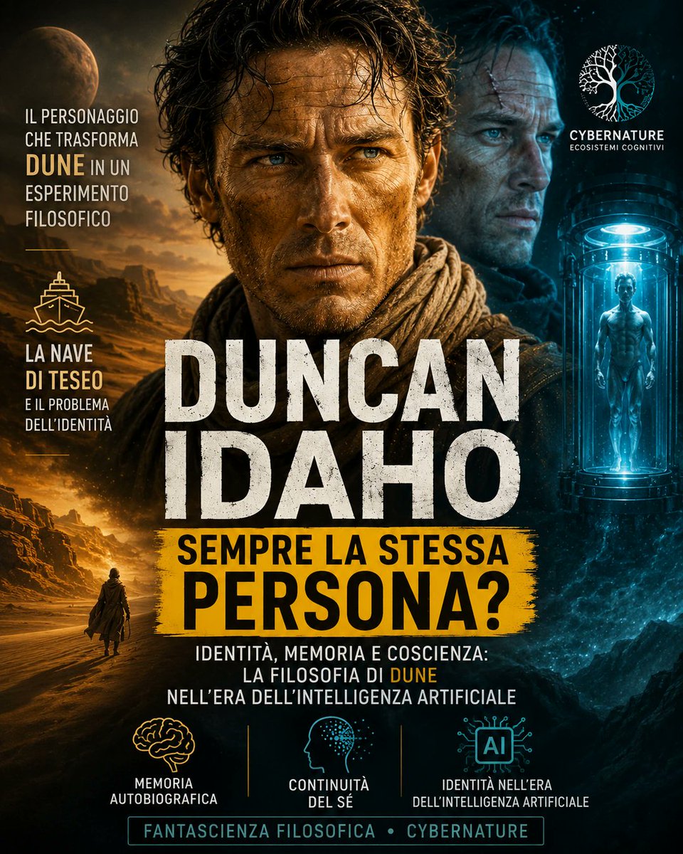 EvaFairwald's tweet photo. Duncan Idaho è sempre la stessa persona?

Dune usa memoria, corpo e continuità della coscienza per porre una domanda enorme: quando smettiamo di essere noi stessi?

https://t.co/KD3bDIqhzT

#Dune #DuncanIdaho #IdentitàPersonale https://t.co/0cAVNxqbsc