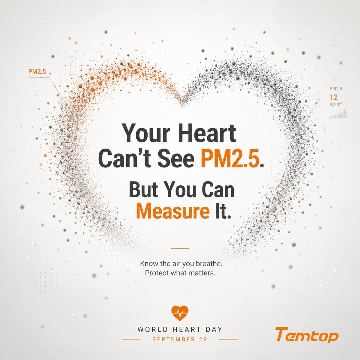 temtopus48285's tweet photo. Your heart can’t see PM2.5. But you can measure it.

This World Heart Day, let’s take a closer look at the environment we breathe in every day.

Know the air you breathe. Protect what matters.

#WorldHeartDay #AirQuality #PM25 #EnvironmentalHealth #AirQualityMonitoring #Temtop https://t.co/fObVeuaE4G