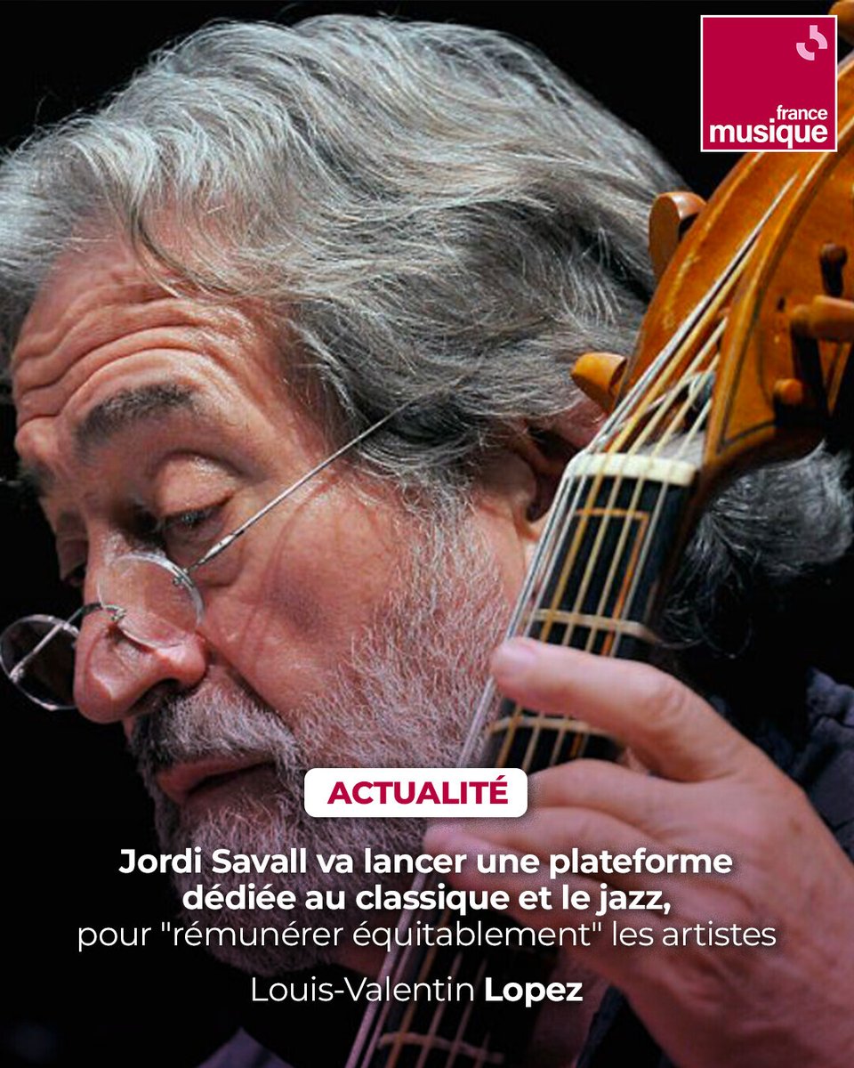 francemusique's tweet photo. Jordi Savall va lancer une plateforme dédiée au classique et au jazz, pour "rémunérer équitablement" les artistes et dont le lancement est prévu pour fin 2027/début 2028. "Depuis 20 ans, le streaming favorise la musique pop" et se révèle "néfaste pour la musique classique", déplore le gambiste espagnol ➡️ https://t.co/hWb3bp9od2